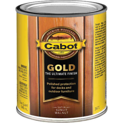 Cabot Gold Exterior Stain, 3471 Sunlit Walnut, 1 Qt.